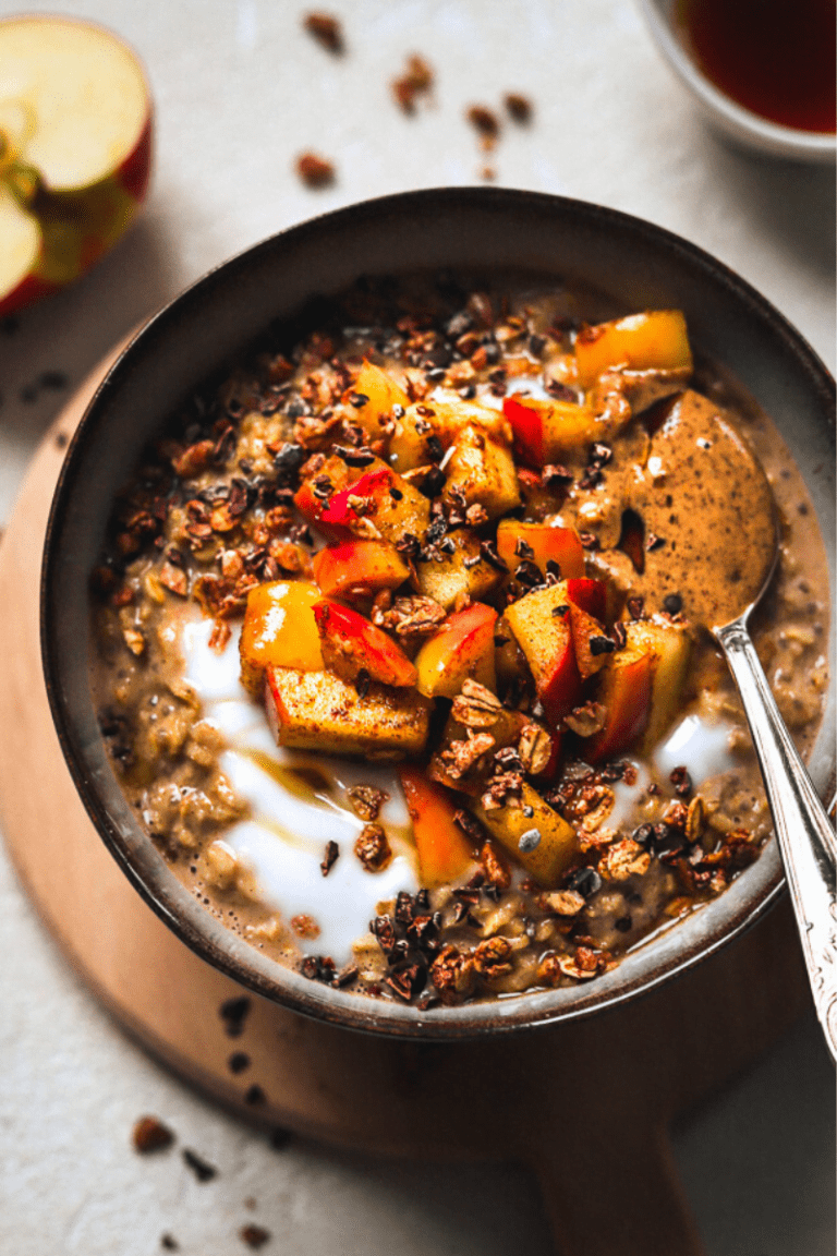 Fried Apple and Almond Butter Oatmeal