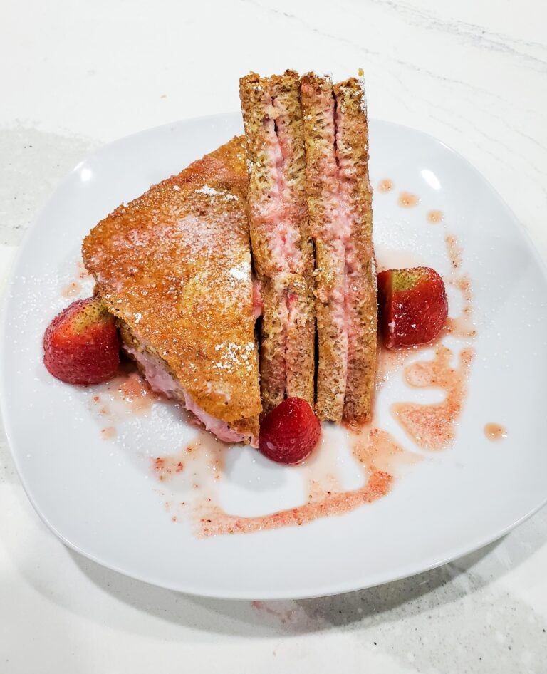 Strawberry cream cheese stuffed french toast