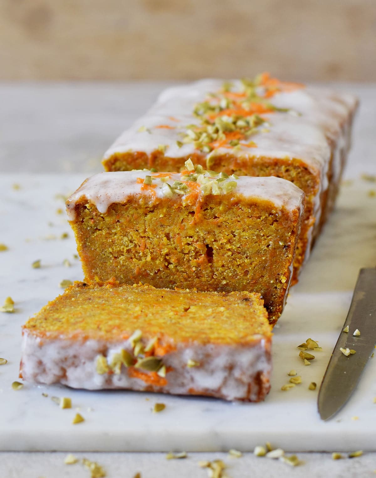 moist-vegan-carrot-cake-loaf-with-sugar-free-icing - Best of Vegan