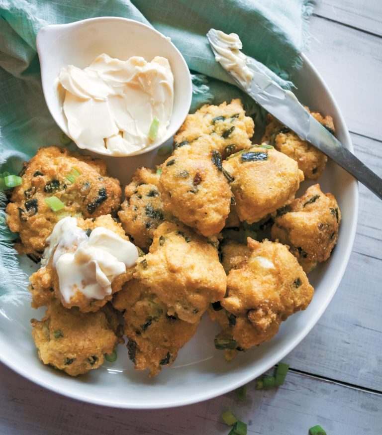 Candied Jalapeño Hushpuppies with Sweet Butter