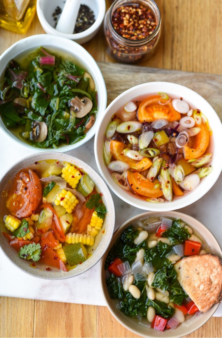 3-Minute Umami Veggie Soup (4 ways)
