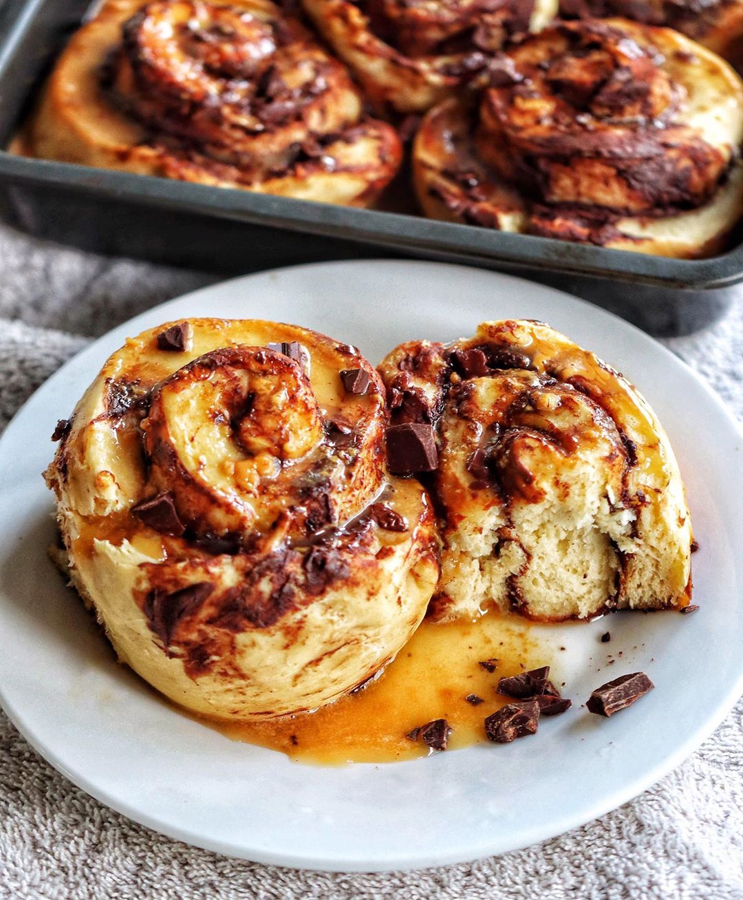 Vegan Peanut Butter & Chocolate Cinnamon Rolls