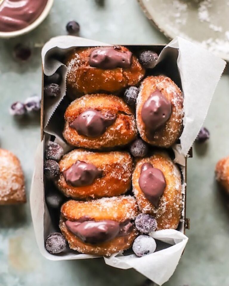 Roasted Blueberry Brioche Donuts