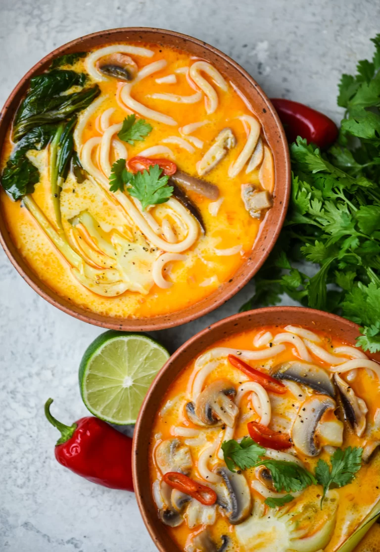 Thai curry udon noodle soup