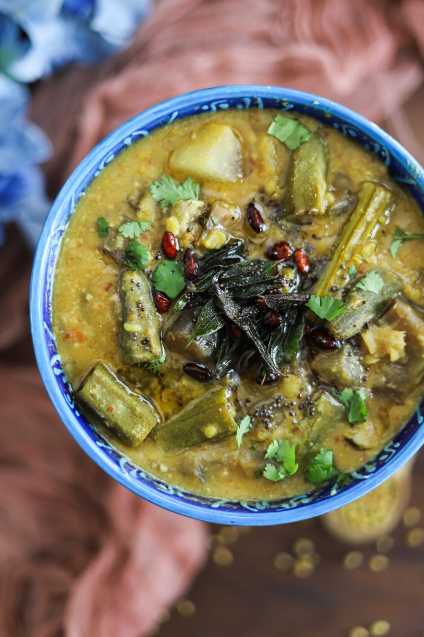 South Indian Tamilian Dal with Veggies (Sambhar)