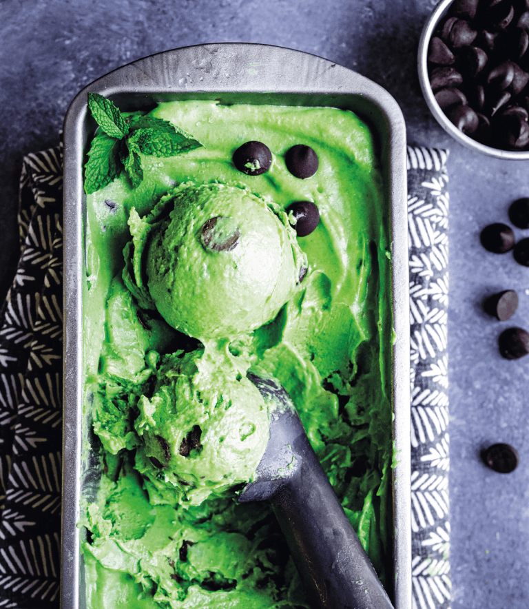 Vegan Avocado-Mint Chip Ice Cream from Megan Sadd's Vegan YUM