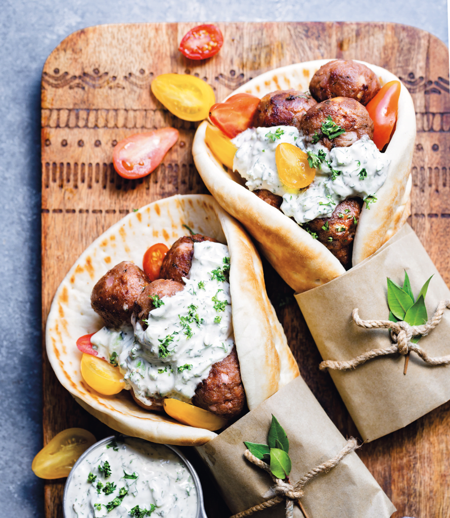 Meatball Gyros with Creamy Cashew Tzatziki from Megan Sadd's Vegan YUM