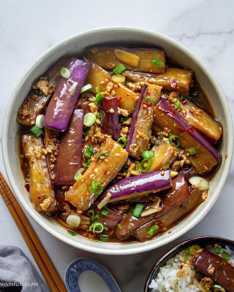 Vegan Spicy Garlic Eggplant