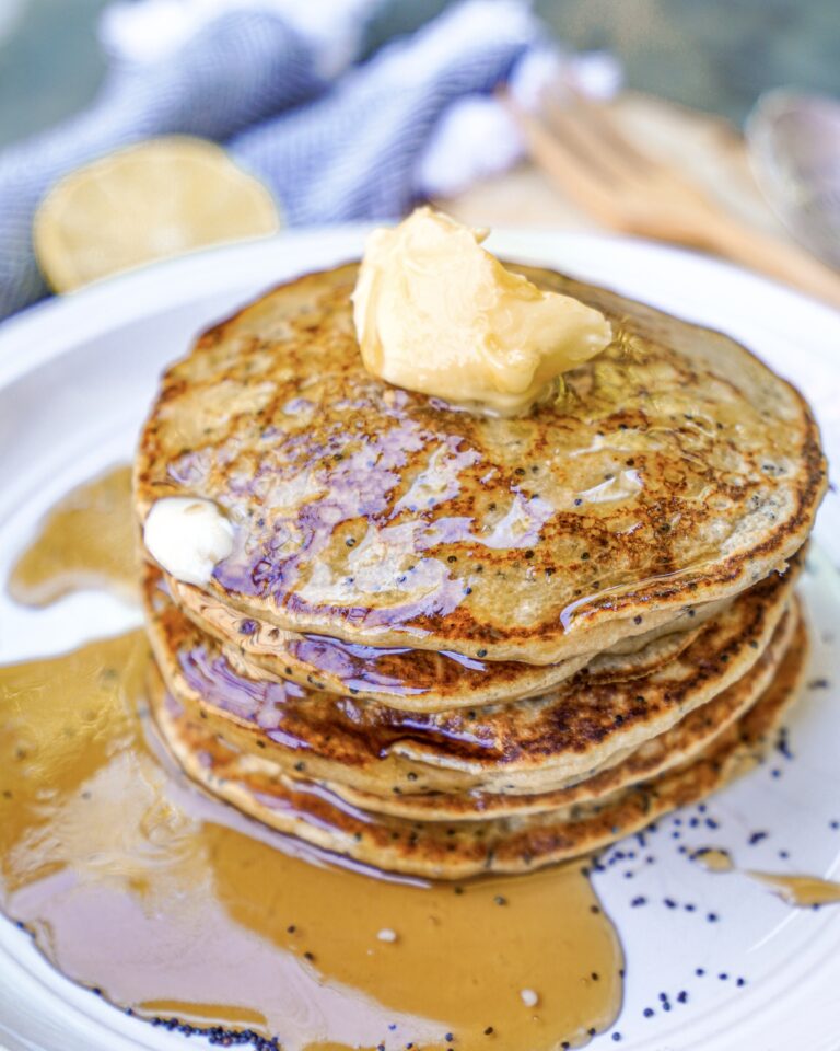 Gluten-Free Lemon Poppy Seed Pancakes from Angela’s Plant-based Kitchen