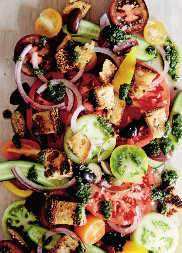 Vegan Panzanella from Caroline Griffiths & Vicki Valsamis’ Eat Plants, Be Happy!
