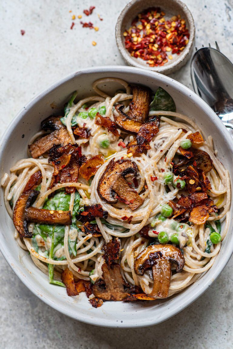Simply Pasta: Vegan Coconut Mushroom Carbonara