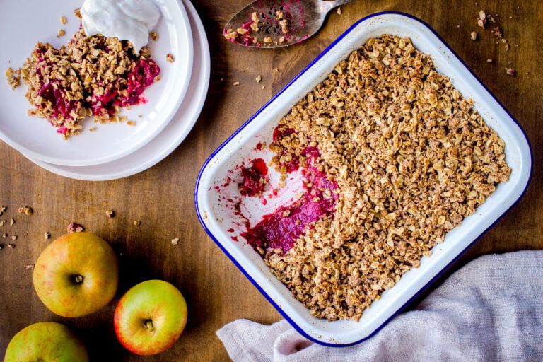 Vegan Apple & Blackberry Crumble