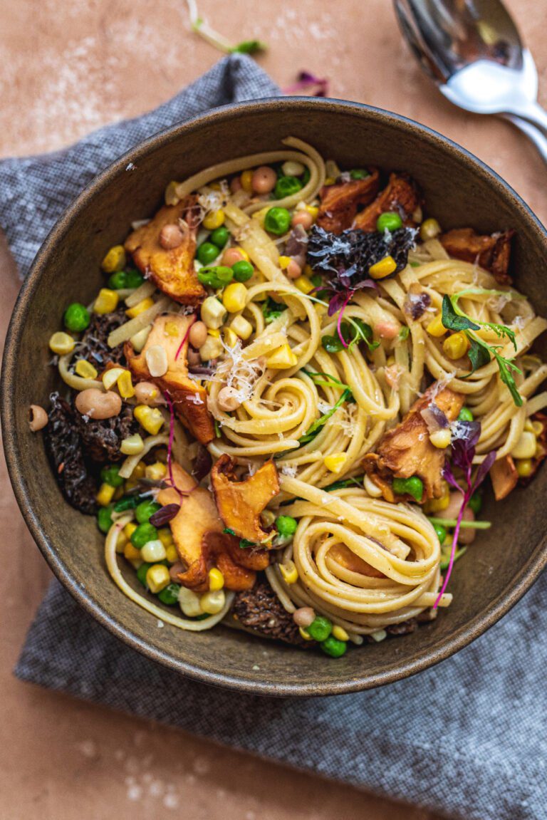 Simply Pasta: Vegan Corn and Mushroom Pasta