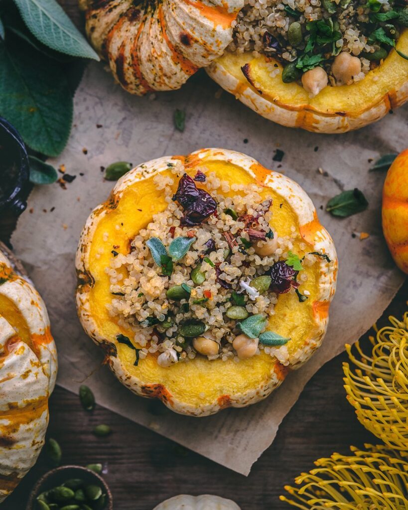 Quinoa Stuffed Mini Pumpkins
