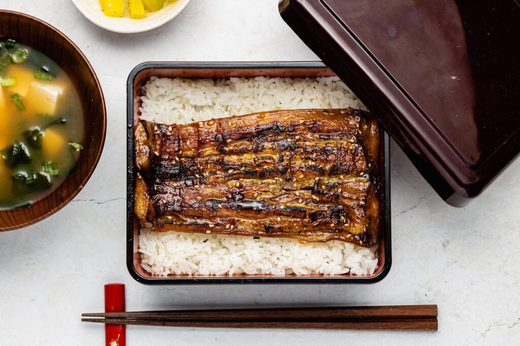 Vegan Unagi Don (Japanese Eggplant Eel Rice Bowl)