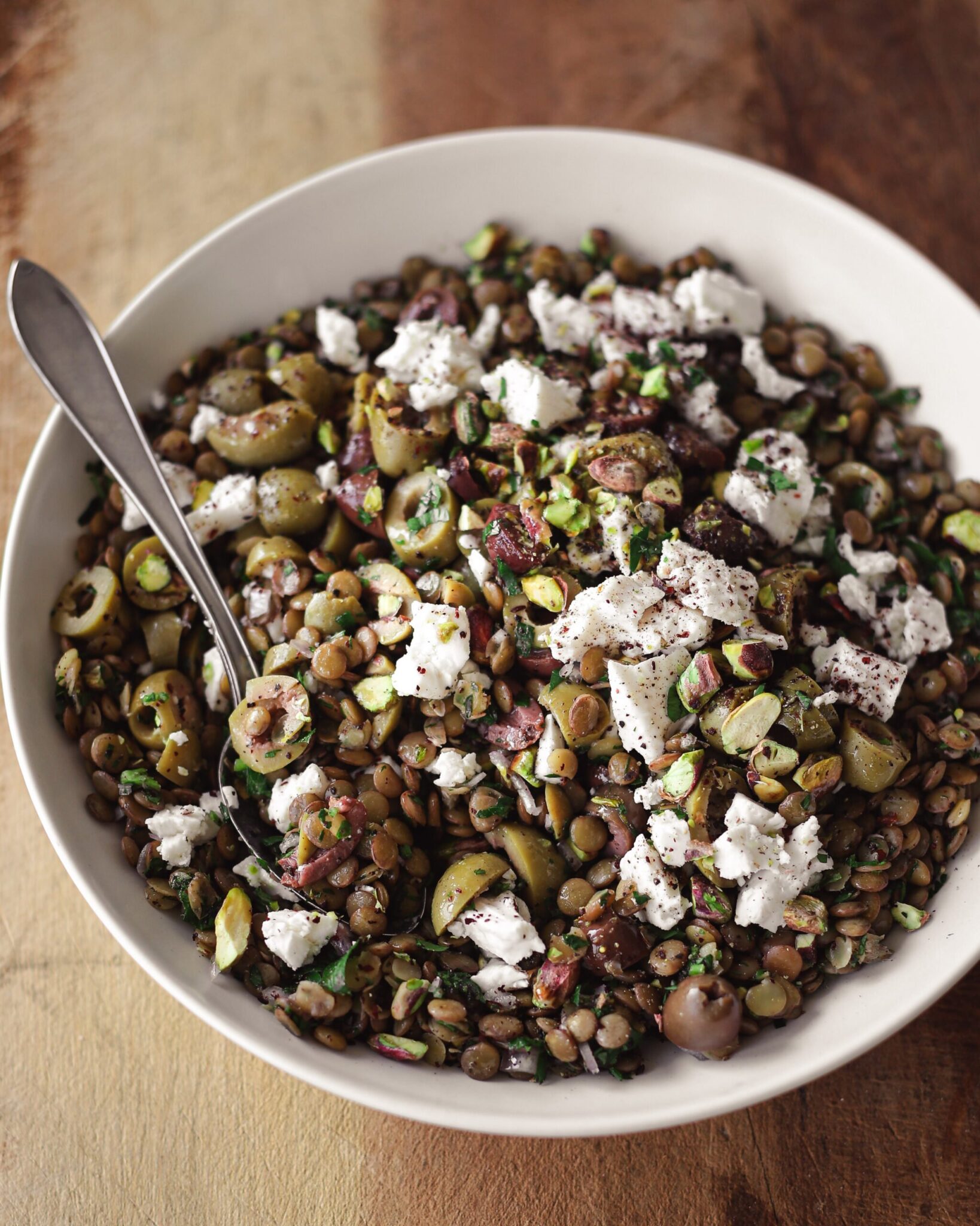 Green Lentil Salad with Tangy Sumac Dressing