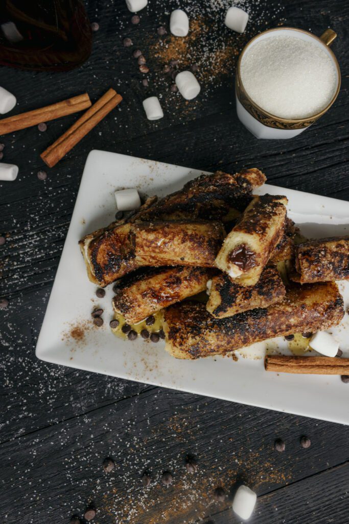 Cinnamon S'mores French Toast Roll-Ups from The Cajun Vegan Cookbook by Krimsey Lilleth