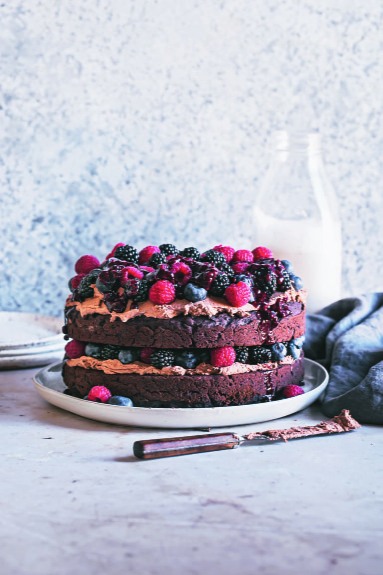 Classic Vegan Chocolate Cake recipe from Gina Fontana's The Beginner’s Guide to Gluten-Free Vegan Baking