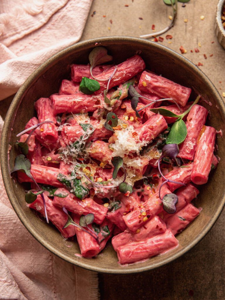 Simply Pasta: Vegan Beet Hummus Pasta