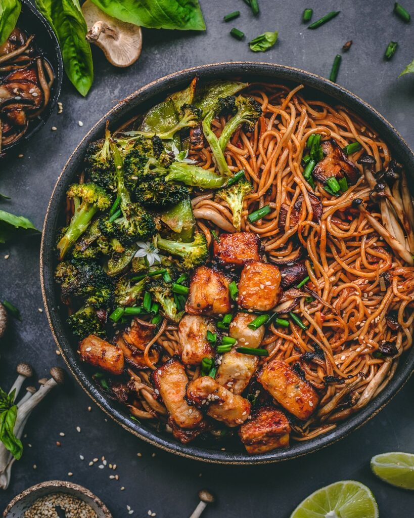 Stir Fried Veggies with Noodles and Tofu