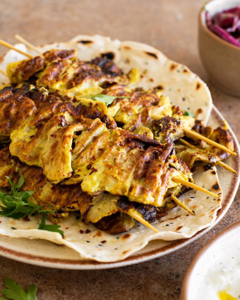 Vegan Oyster Mushroom Chick’n Skewers