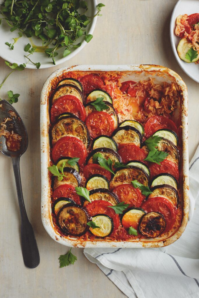 Vegan Baked Ratatouille Rice