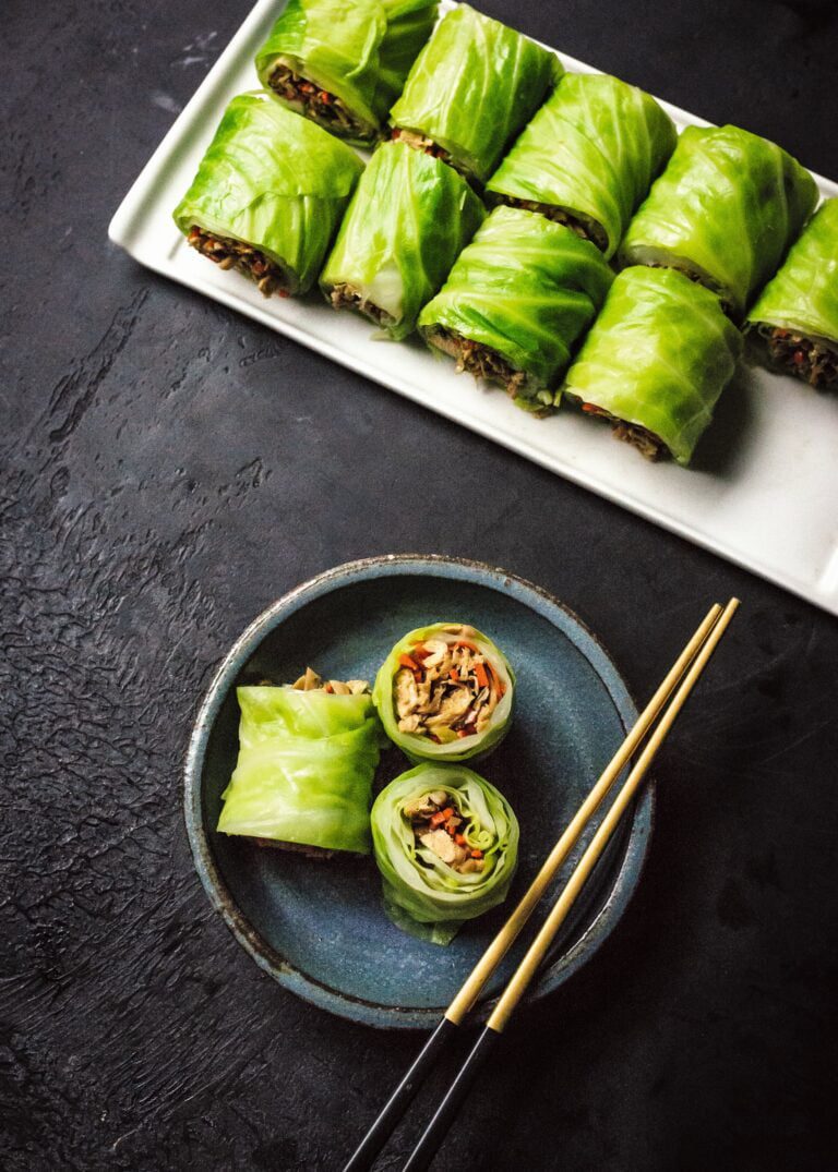 Vegan Chinese Stuffed Cabbage rolls