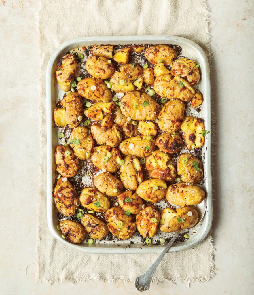 Vegan Miso-Butter Smashed Potatoes