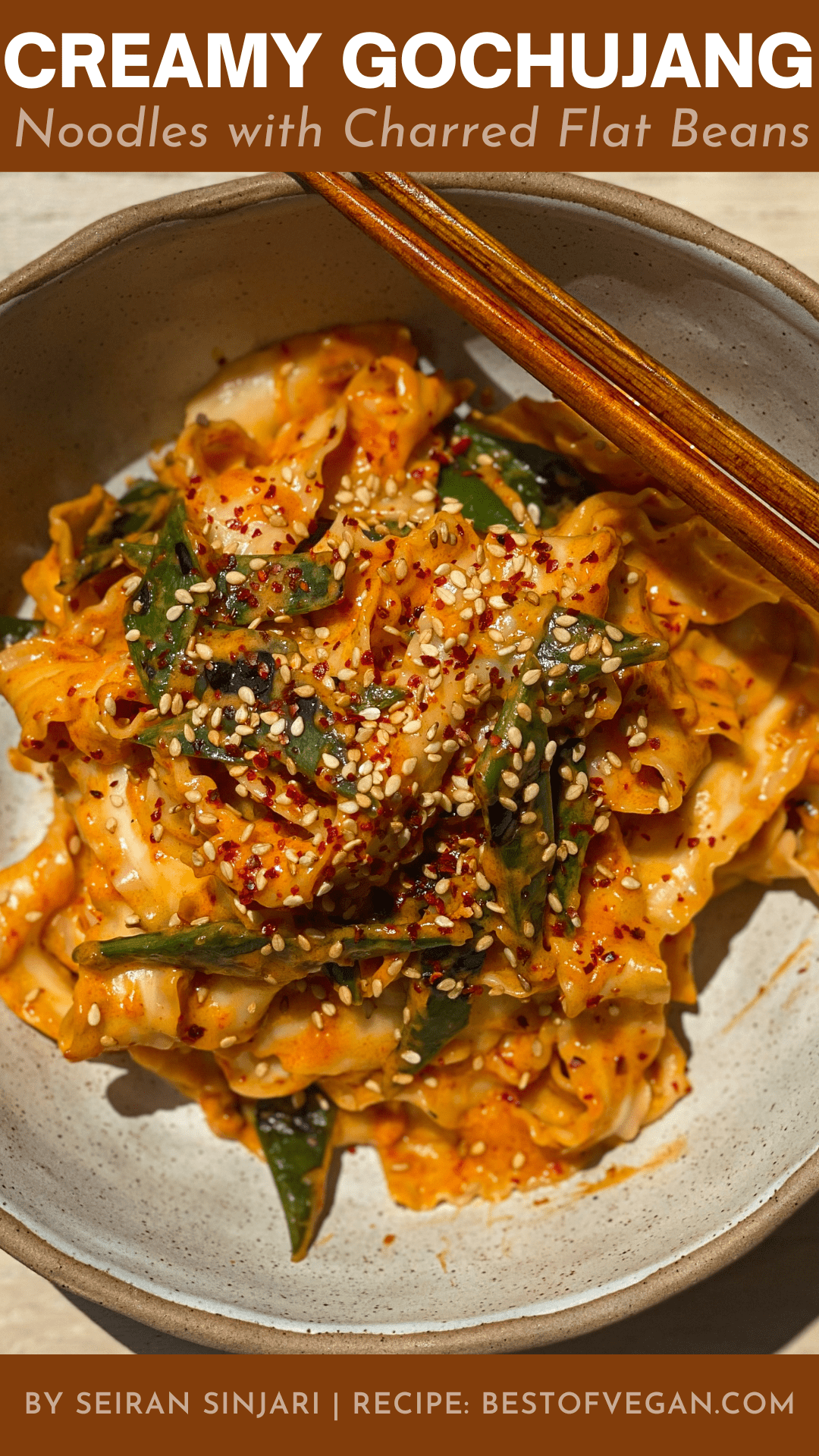 Creamy Gochujang Noodles with Charred Flat Beans 