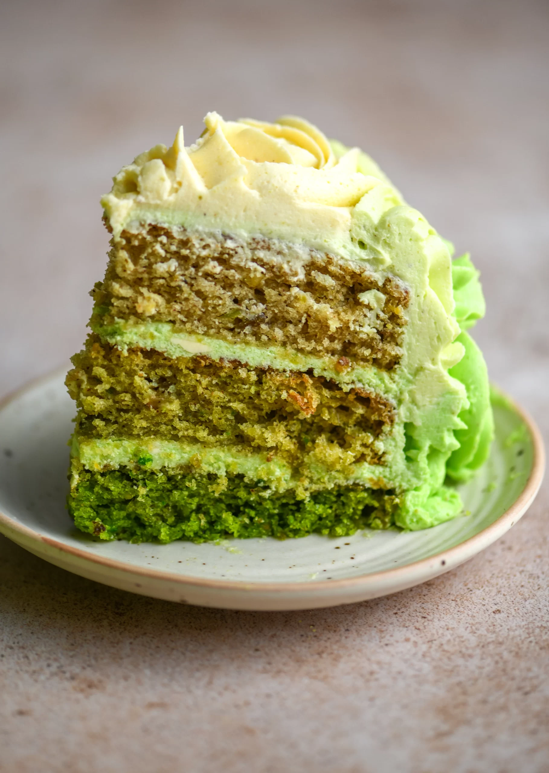 vegan pistachio ombre cake