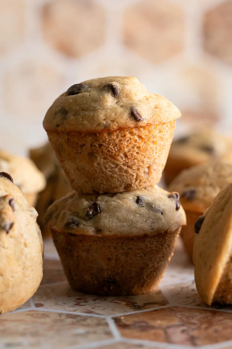 mini buckwheat flour chocolate chip banana muffins